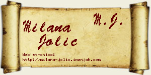 Milana Jolić vizit kartica